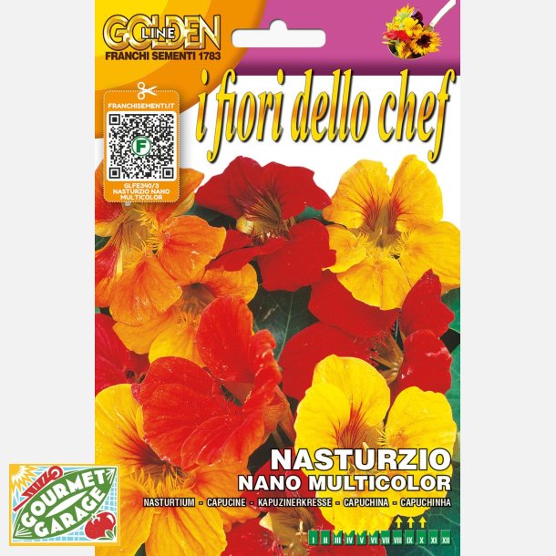 Blomsterkrasse NASTURZIO NANO MULTICOLOR (Franchi)